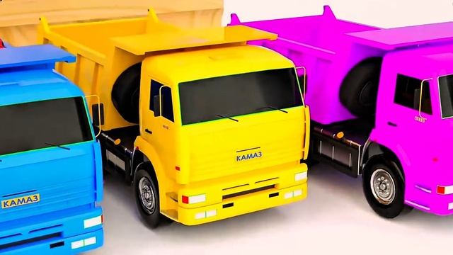 разноцветные машинки камазы
