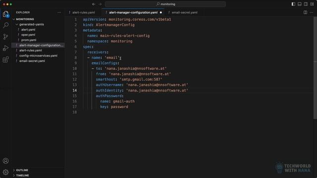 16.10 Configure Alertmanager with Email Receiver