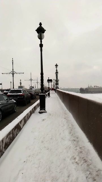 Иду по Троицкому мосту, Петербург. 12 декабря 2023.