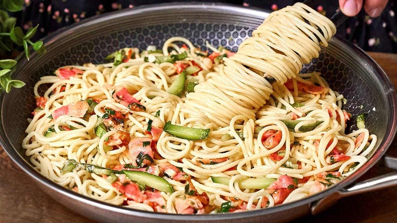 БЛЮДО №1 В МИРЕ! Самая вкусная паста с кабачками и беконом — готовится за 5 минут!