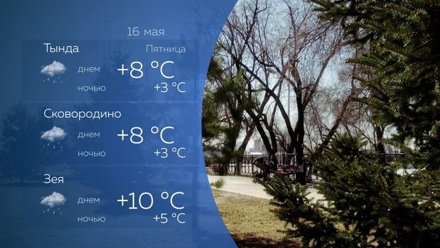 Прогноз погоды на 16.05.2025