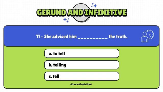 Gerund and Infinitive Quiz _ English Grammar Quiz Questions with Answers (36