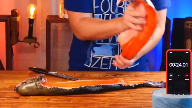 vanzai [ ванзай ]EXTREMELY FAST CUTTING OF LOBSTER   SALMON   CHICKEN