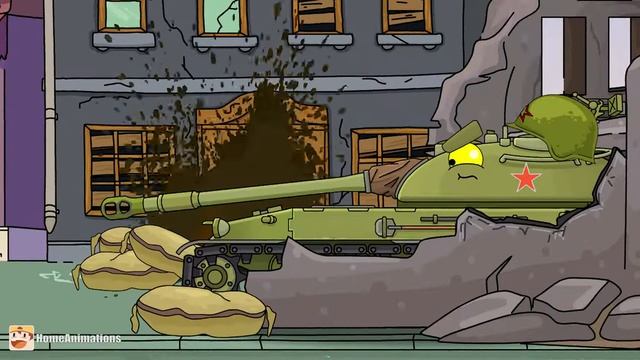 HomeAnimations – Мультики про танки  Спасите Китобой из под огня противника - Мультики про танки