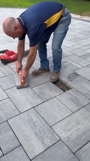This is the process of installing block paving #shorts