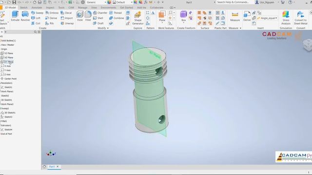 #134 Autodesk Inventor 2020. Модель насадки-крюка