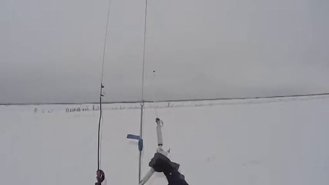 Сноукайтинг в рыбаках, катание на попе