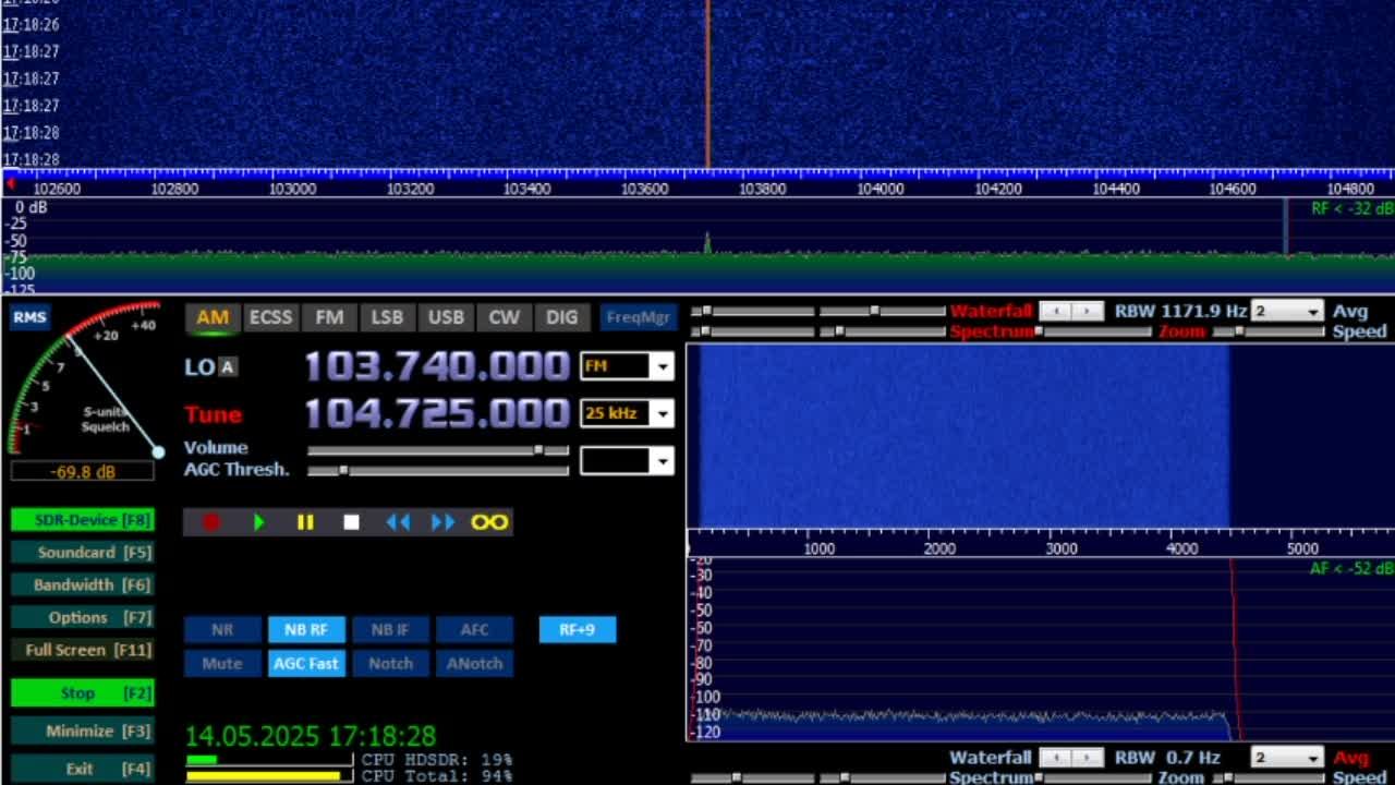 HDSDR ищем укв