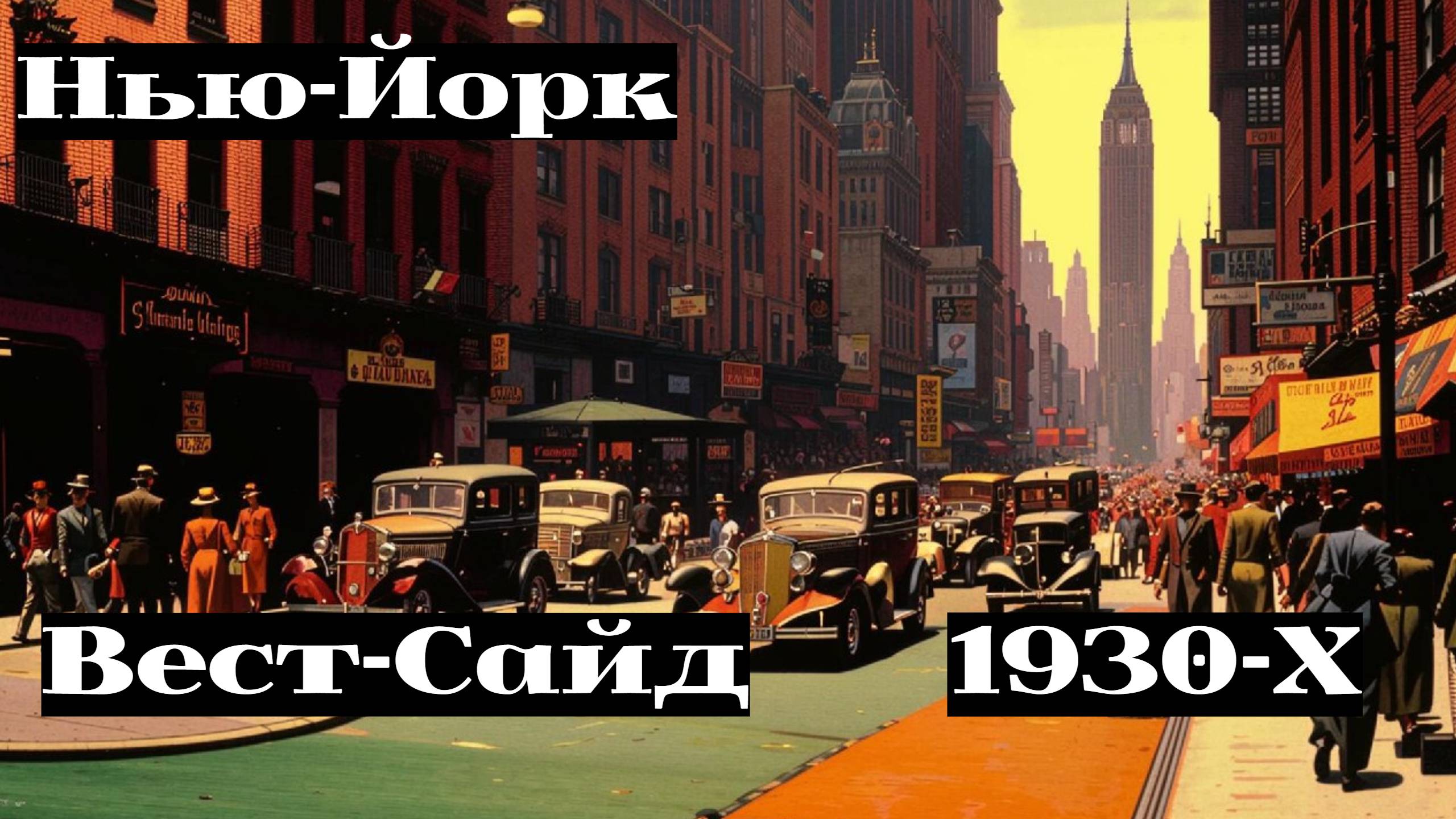 Вест-Сайд, Нью-Йорк, 1930-х годов в цвете. (NASS)