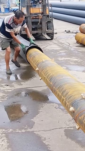 Wrapping iron pipes #shorts