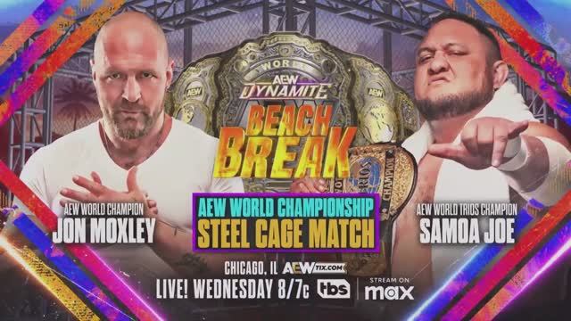 Превью матча в стальной клетке между Джоном Моксли (ч) и Самоа Джо на AEW Dynamite: Beach Break!