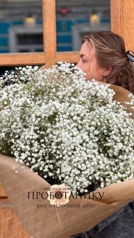 Букет Гигант из белой гипсофилы.