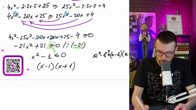 Решите неравенство (2x-5)^2 ≤ (5x-2)^2. - №12160