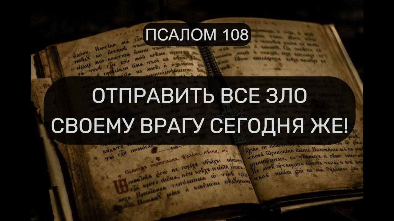 ОТПРАВИТЬ ВСЕ ЗЛО СВОЕМУ ВРАГУ СЕГОДНЯ ЖЕ! ПСАЛОМ 108