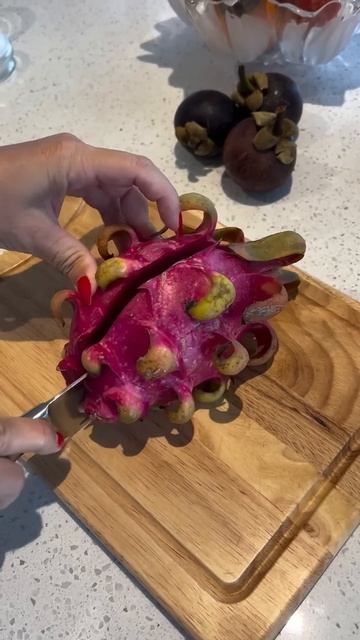 The process of opening dragon fruit #shorts