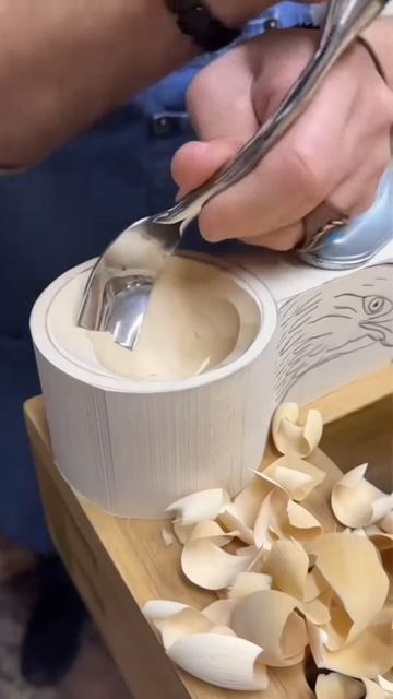 The process of making wooden glasses #shorts