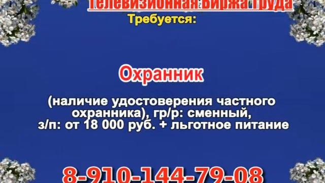 13 марта _13.15_Работа в Нижнем Новгороде_Телевизионная Биржа Труда
