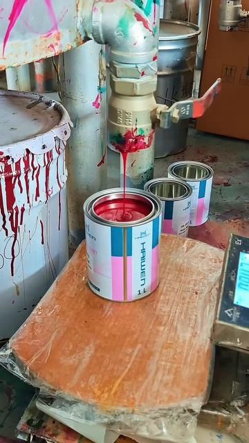 Paint can filling process #shorts