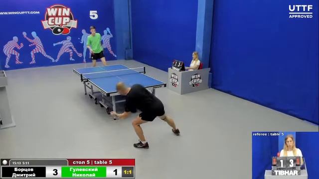 19:30 Борцов Дмитрий 3-2 Гулевский Николай cтол 5 ЮГ-3 26.08.21