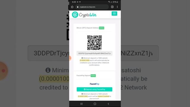 Пополнение депозита на CryptoWin и покупка акций ,заробото