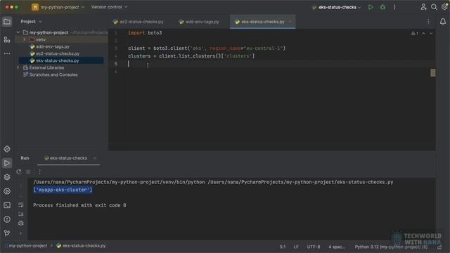 14.8 EKS cluster information