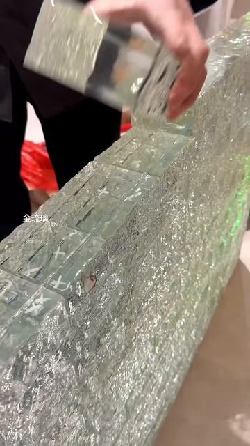 The process of installing glass bricks #shorts