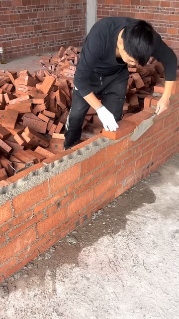 The process of laying bricks for building a house #shorts