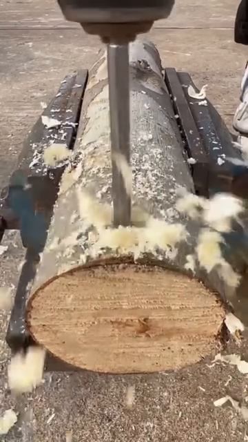 The process of hollowing out a log #shorts