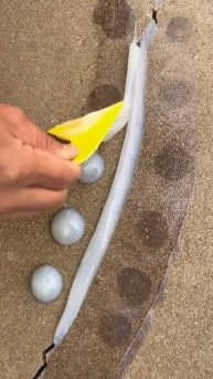 The process of patching cracked floors #shorts