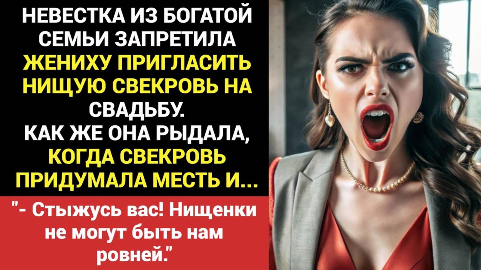 Истории из жизни. Невестка Богачка Запретила Жениху Пригласить на Свадьбу Нищую Свекровь