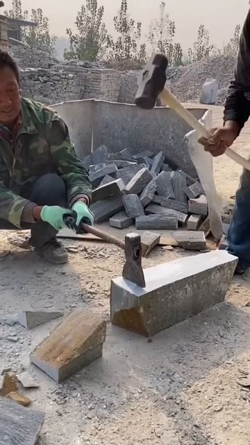 Stone splitting technique #shorts