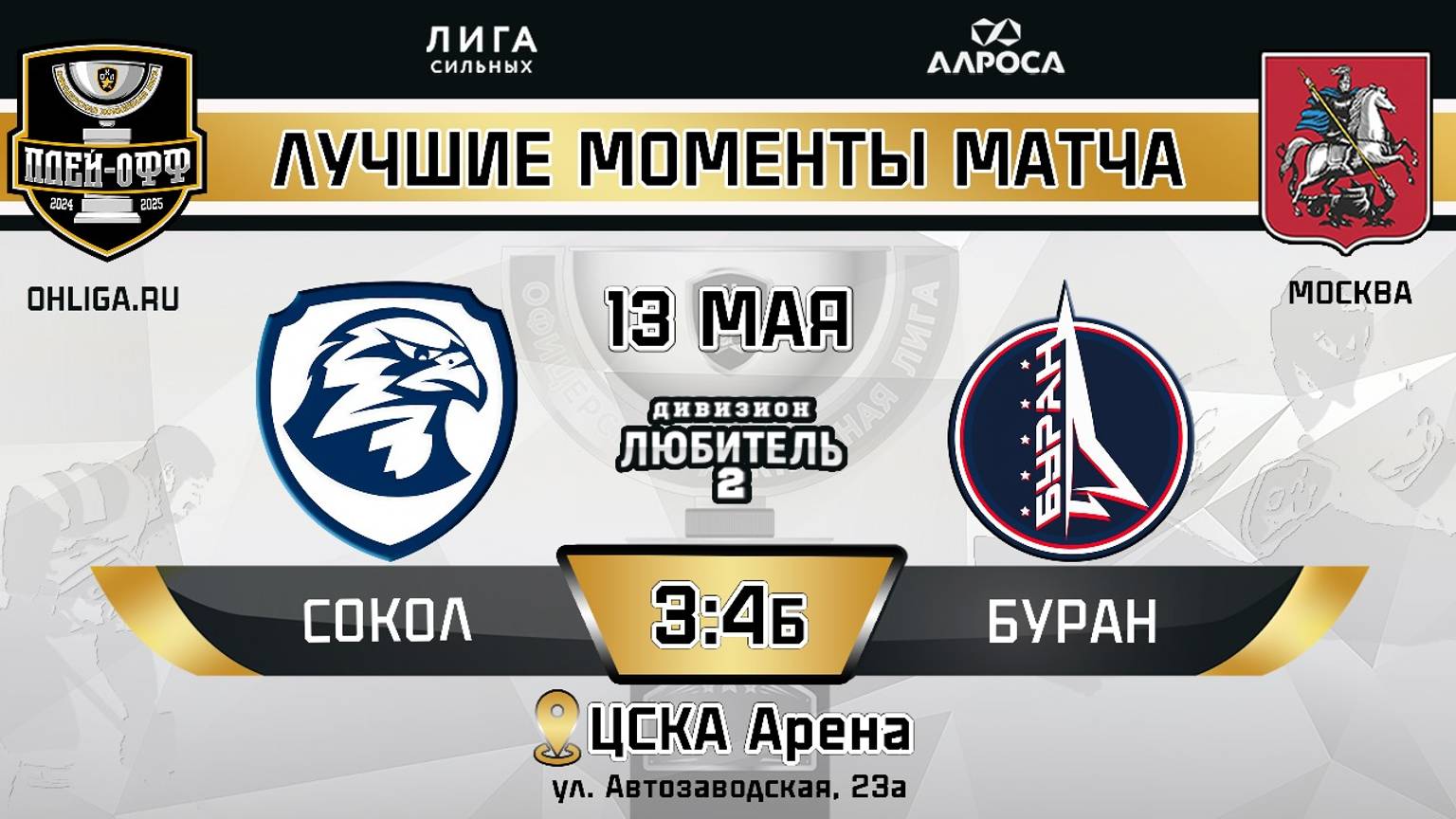 ОБЗОР /СОКОЛ - БУРАН / 13.05.25 / ОХЛ МОСКВА / ДИВИЗИОН ЛЮБИТЕЛЬ 2