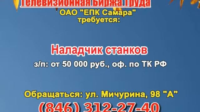 13 ноября _19.20_Работа в Самаре_Телевизионная Биржа Труда
