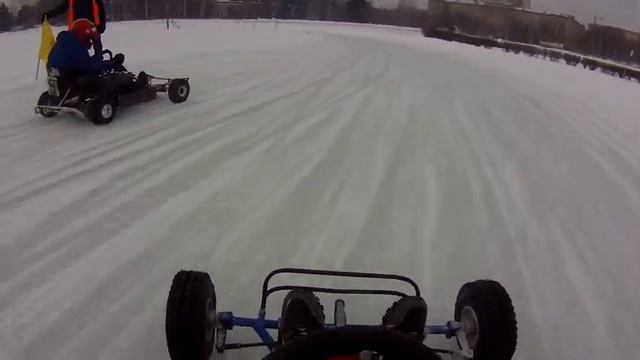 Зимний картинг. Ижевск. 1 заезд.