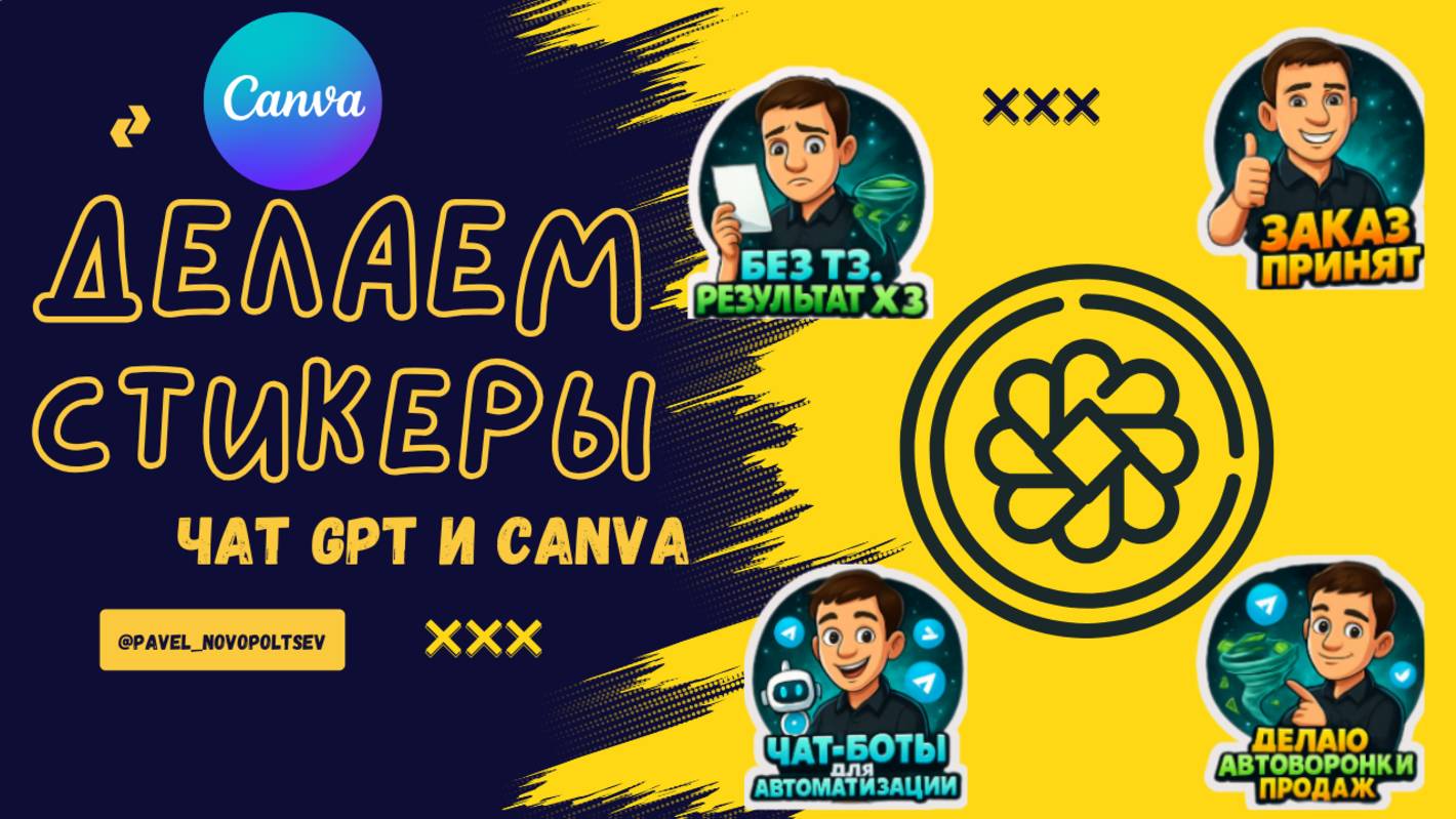 Ваши стикеры для телеграмм за ПЯТЬ минут!