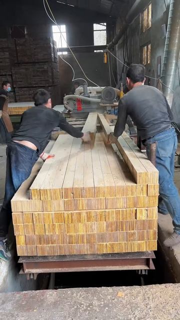 The process of arranging newly made wooden blocks #shorts