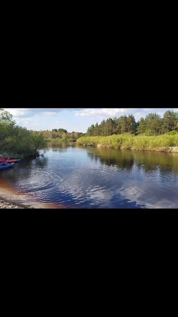 пляж в Деулино на реке Пра, точка финиша сплавов
