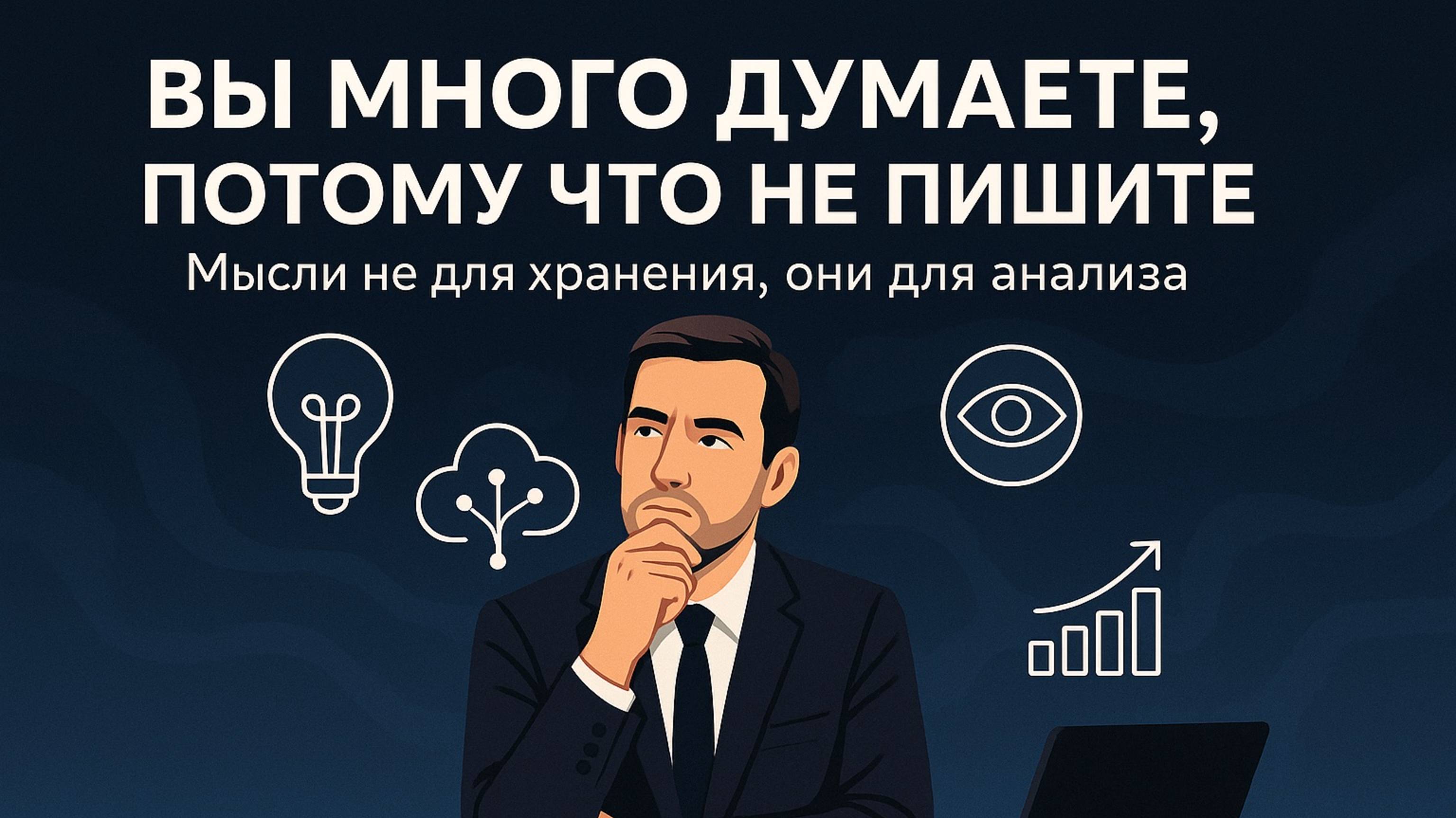 Вы много думаете, потому что не пишите. Мысли не для хранения, они для анализа
