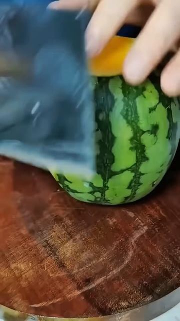 Peeling yellow watermelon is easy #shorts