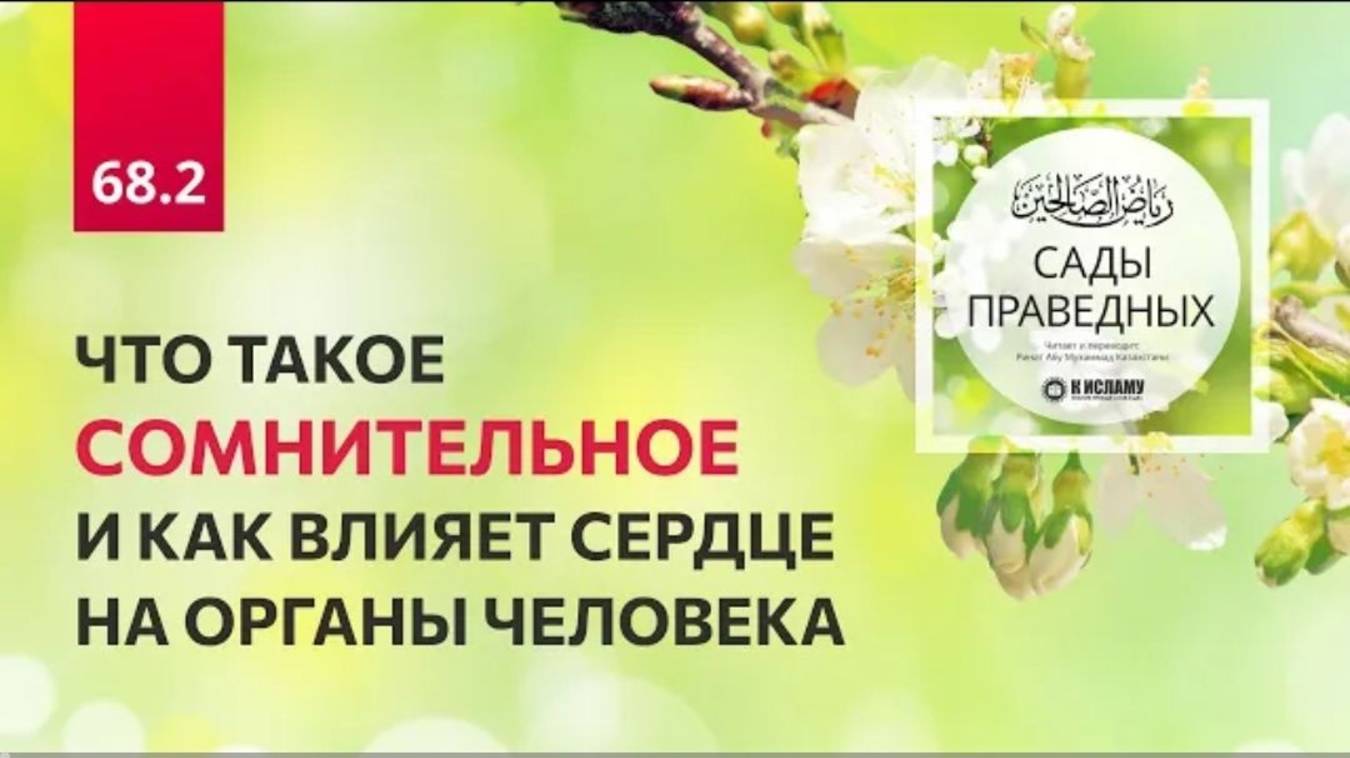 68.2 ЧТО ТАКОЕ СОМНИТЕЛЬНОЕ И КАК ВЛИЯЕТ СЕРДЦЕ НА ОРГАНЫ ЧЕЛОВЕКА. Хадис 588