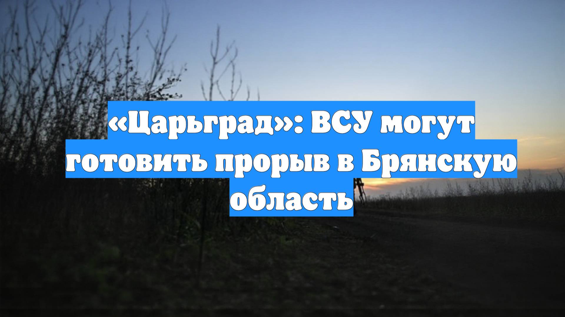 «Царьград»: ВСУ могут готовить прорыв в Брянскую область