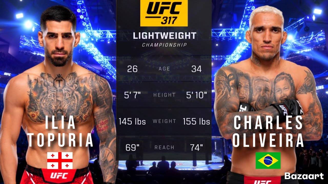 ИЛИЯ ТОПУРИЯ ПРОТИВ ЧАРЛЬЗА ОЛИВЕЙРЫ ПОЛНЫЙ БОЙ UFC 317