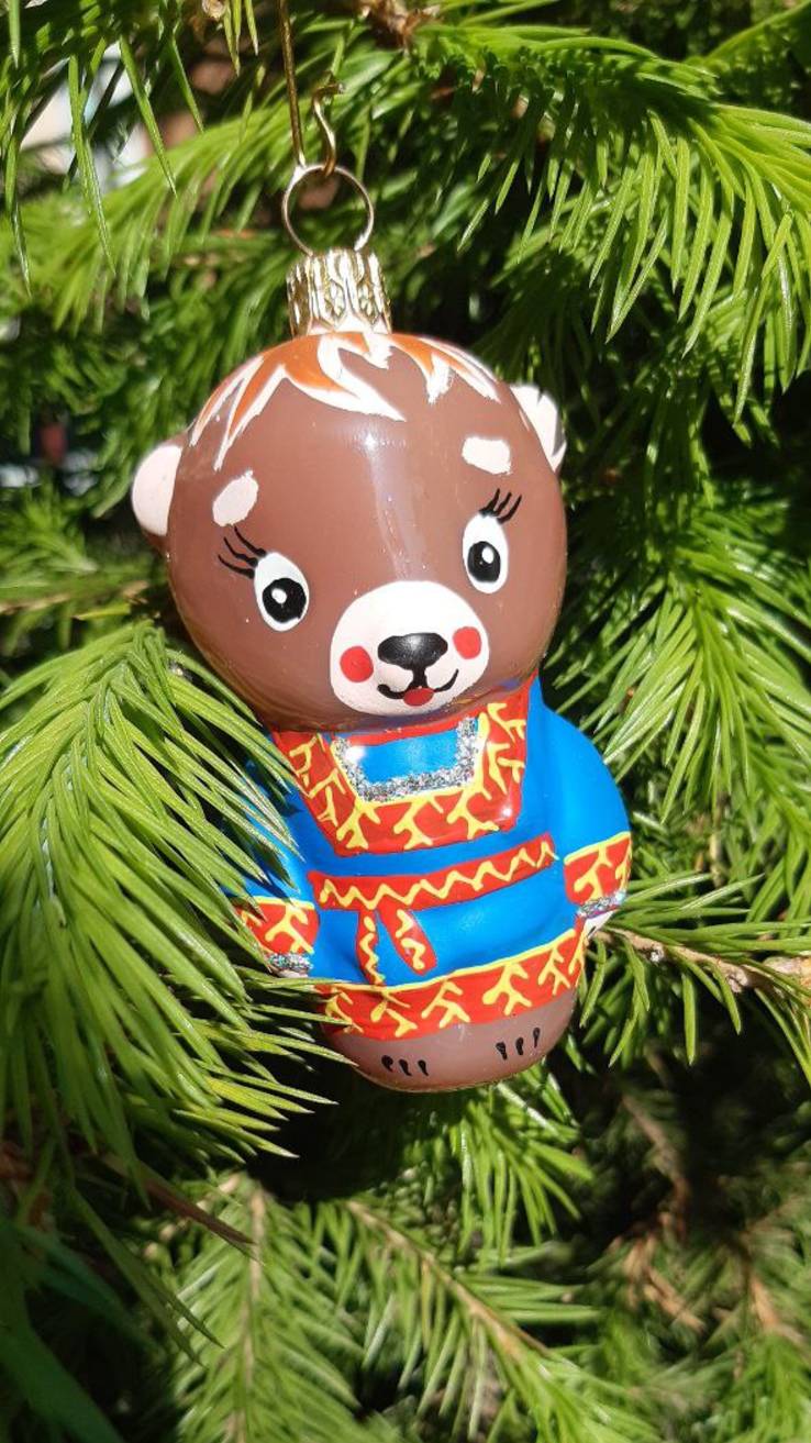 Елочная игрушка медведь