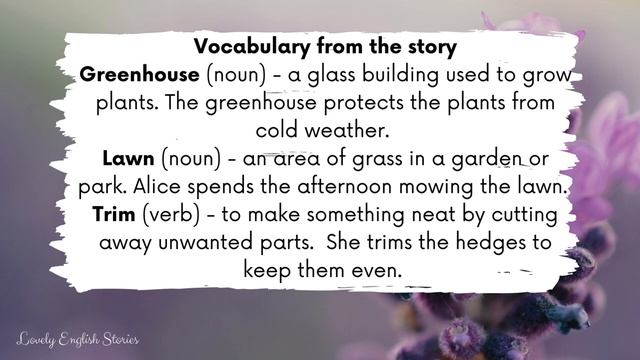 LOWER-INTERMEDIATE ENGLISH STORY🌿The Gardener  B1   Level 4 - 5   Listening & Reading Practice