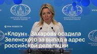 "Клоун". Захарова осадила Зеленского за выпад в адрес российской делегации