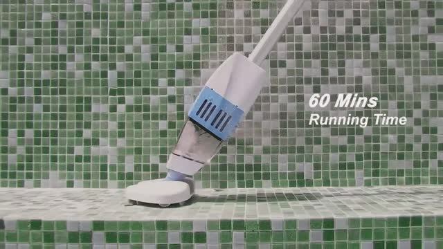 Мощный и удобный ручной аккумуляторный пылесос, разработанный для эффективной очистки бассейнов, спа