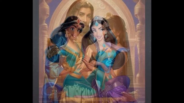 Настоящая принцесса Жасмин и Джафар. Фантазийный рисунок с помощью ИИ, косплей с использованием нейр