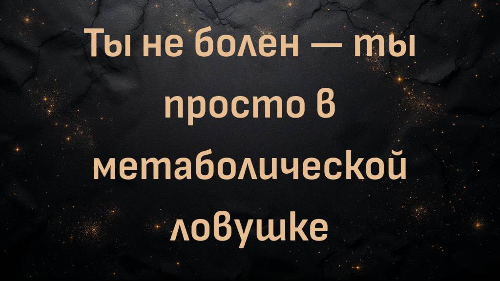 Ты не болен — ты просто в метаболической ловушке | Бен Азади
