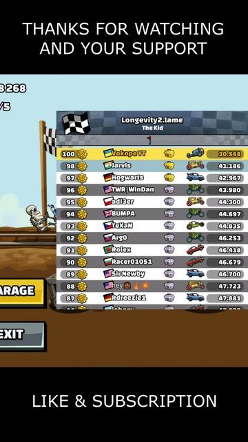 🎧 Is BEAST A Top Today? 🎧 (Longevity2.Lame) - Hill Climb Racing 2 #shorts #hcr2
