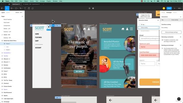 234. Slide in mobile nav menu overlay in Figma